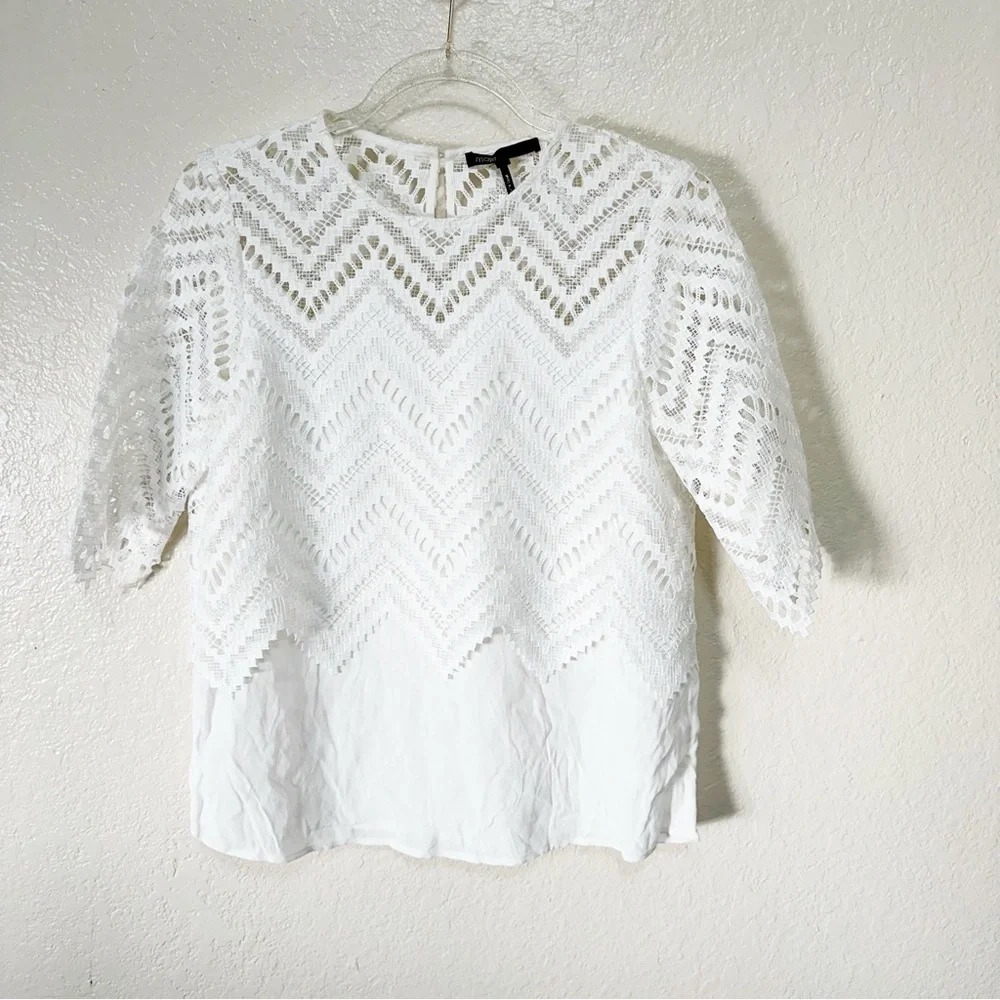 Maje Elegant White Lace Top size 2 M - Picture 2 of 10